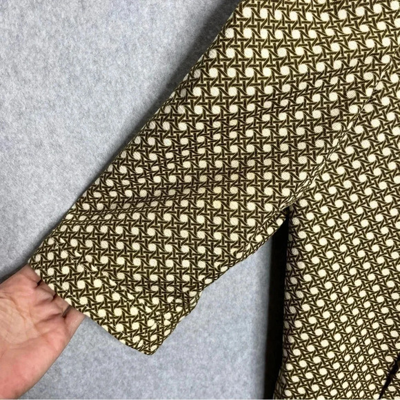 Talbots Woman Polka Dot Woven Geometric Pattern 3/4 Sleeve Cotton Blazer - Picture 4 of 7